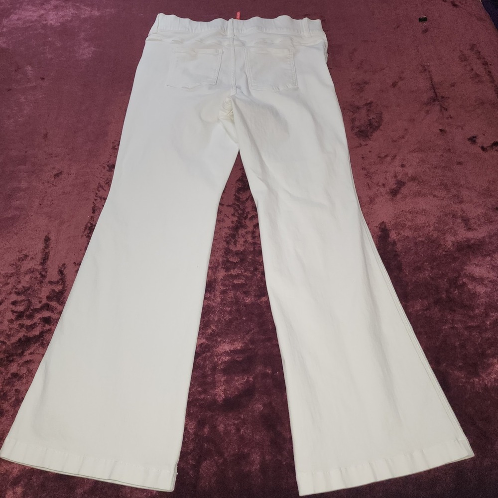 SPANX Women's 2X White Wide Leg Pants Stretch Pull On Shaping High Rise